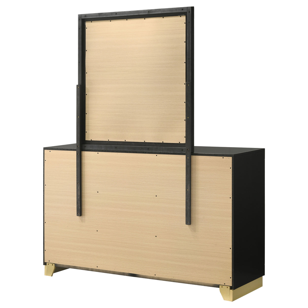 Caraway 6-Drawer Dresser with Mirror - Black
