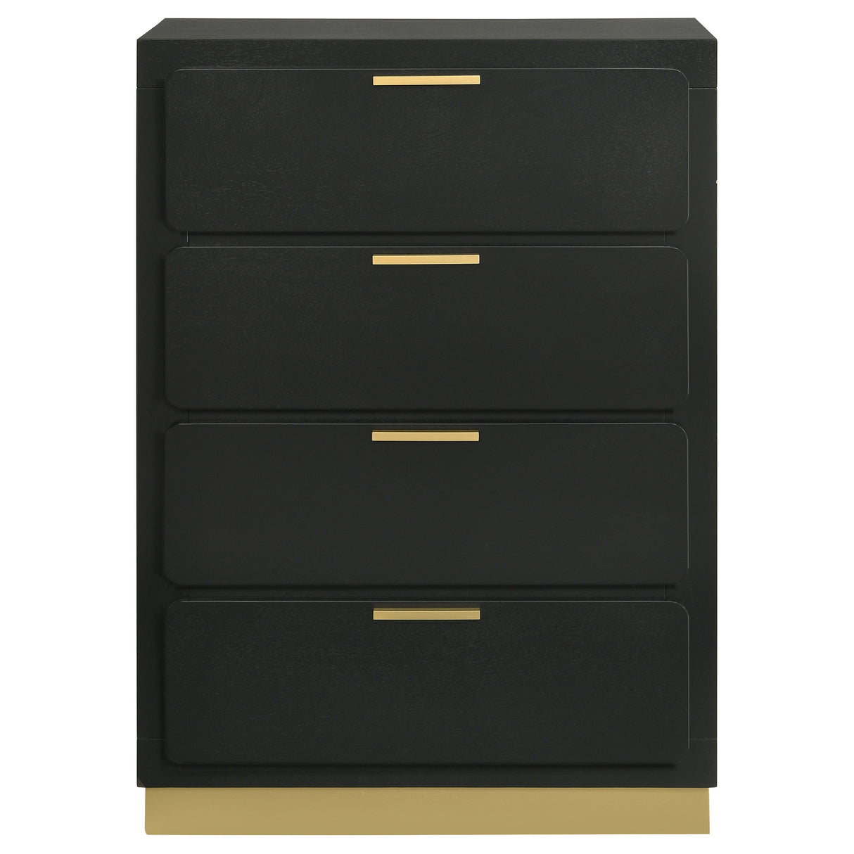 Caraway 4-Drawer Chest in Black with Gold Hardware