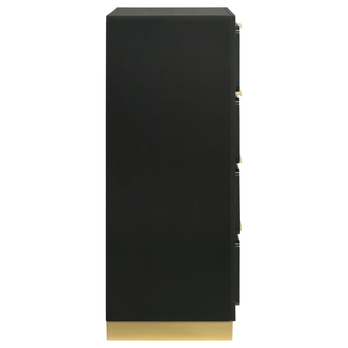 Caraway 4-Drawer Chest in Black with Gold Hardware