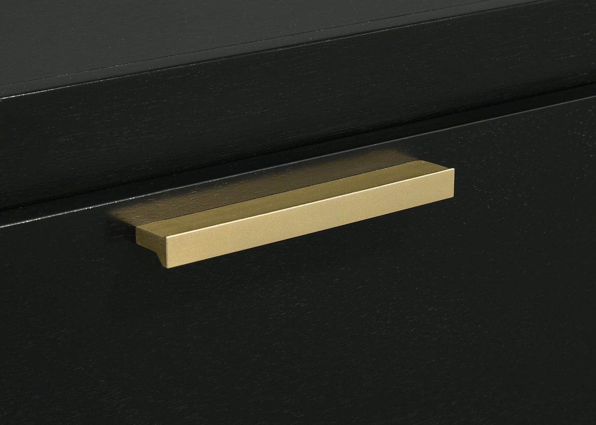 Caraway 4-Drawer Chest in Black with Gold Hardware