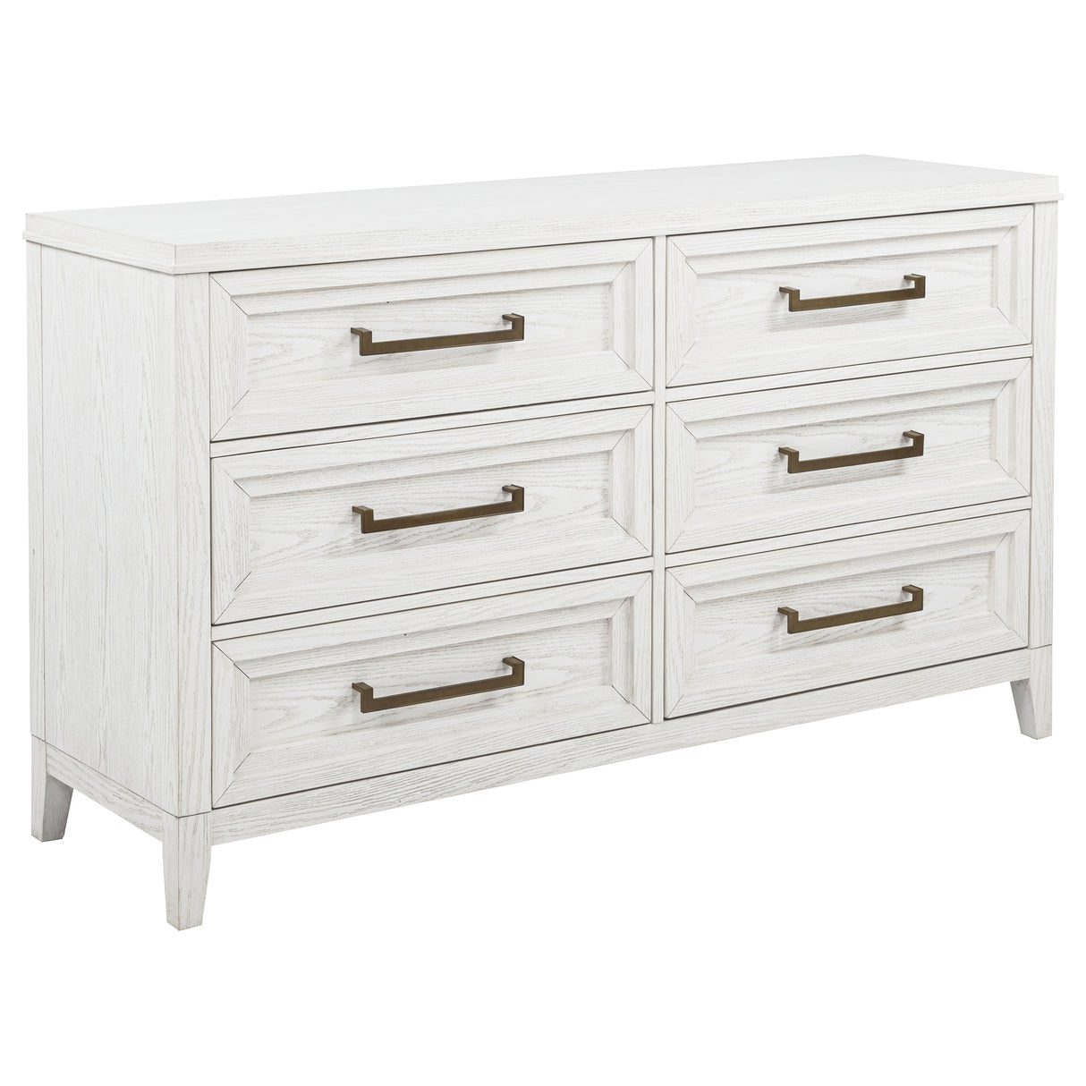 Marielle 6-Drawer Bedroom Dresser Distressed White