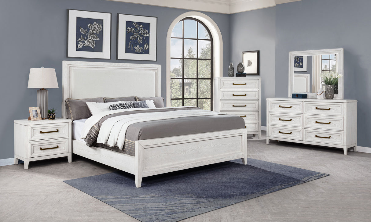 Marielle Dresser Mirror in Distressed White
