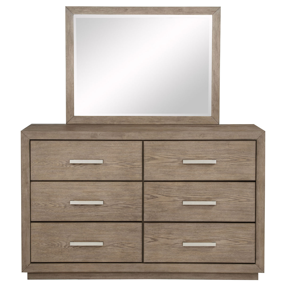 Kenora 6-Drawer Dresser and Mirror in Barley Brown