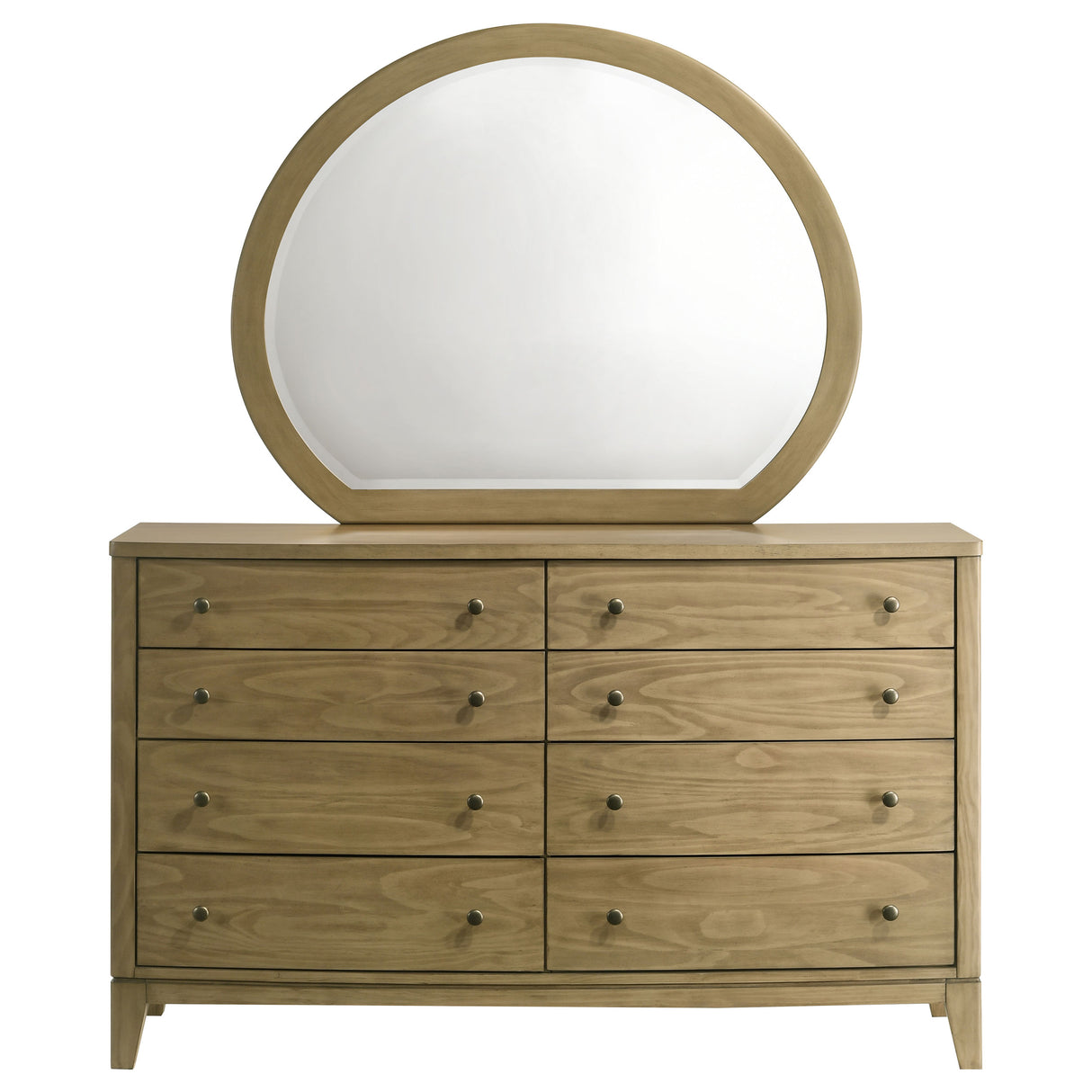 Granada 8-Drawer Dresser with Mirror - Natural Pine