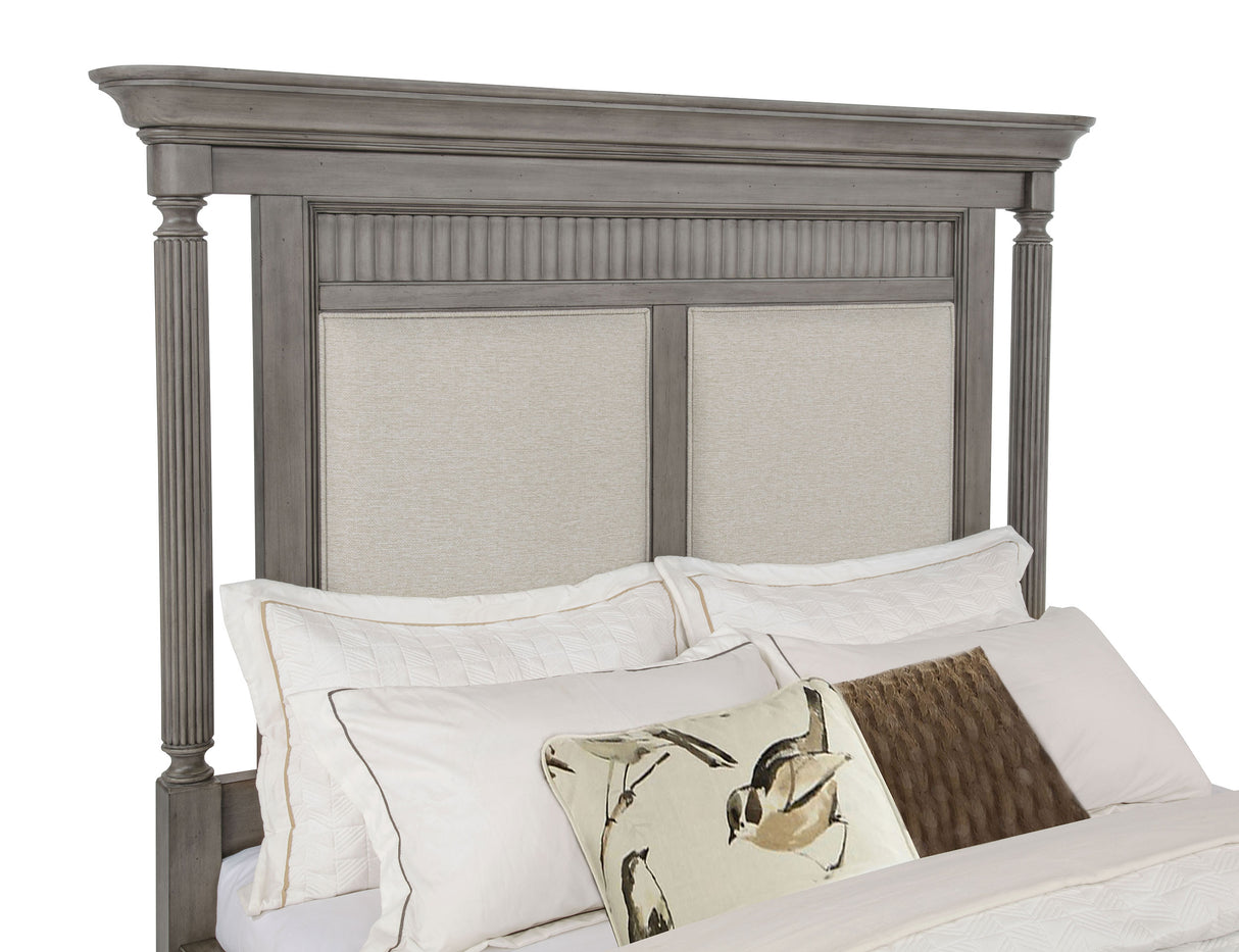 Cresswell Eastern King Upholstered Storage Platform Bed - Weathered Taupe