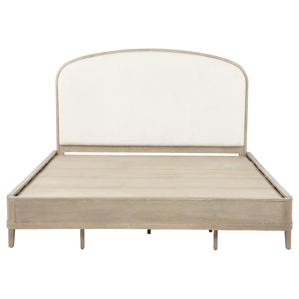 Lucaire Eastern King Upholstered Panel Bed in Sandstone