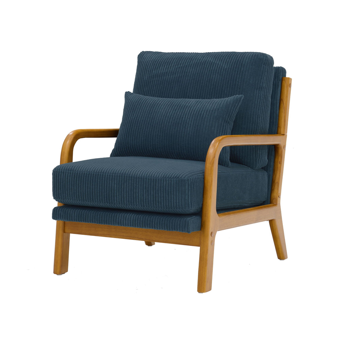 Upholstered Armchair With Back Support Pillow