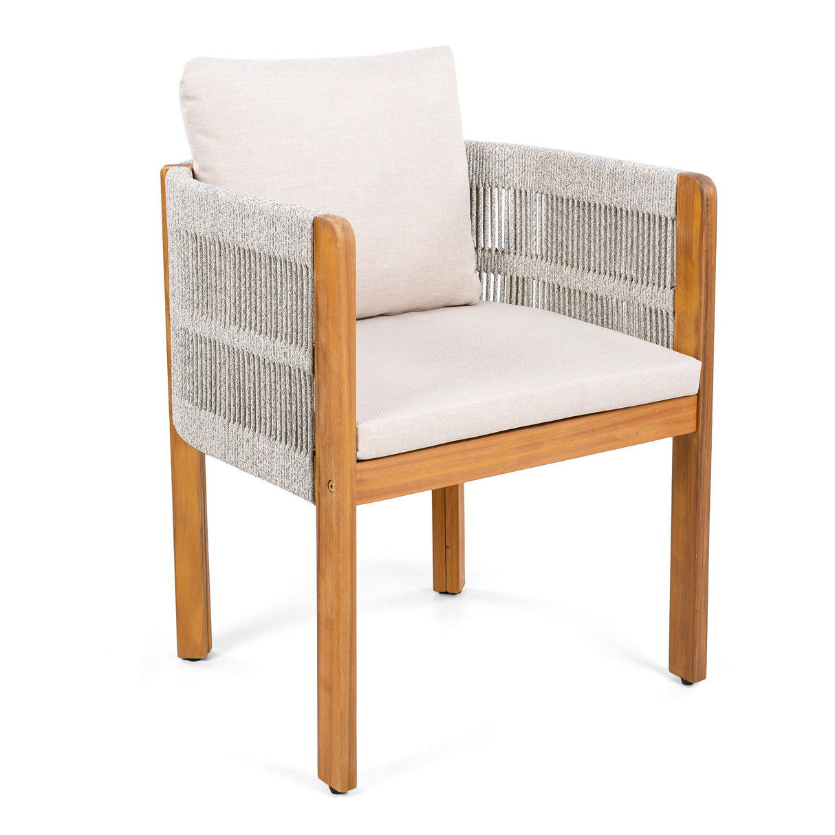 Outdoor Dining Set & Table And Rope Chairs