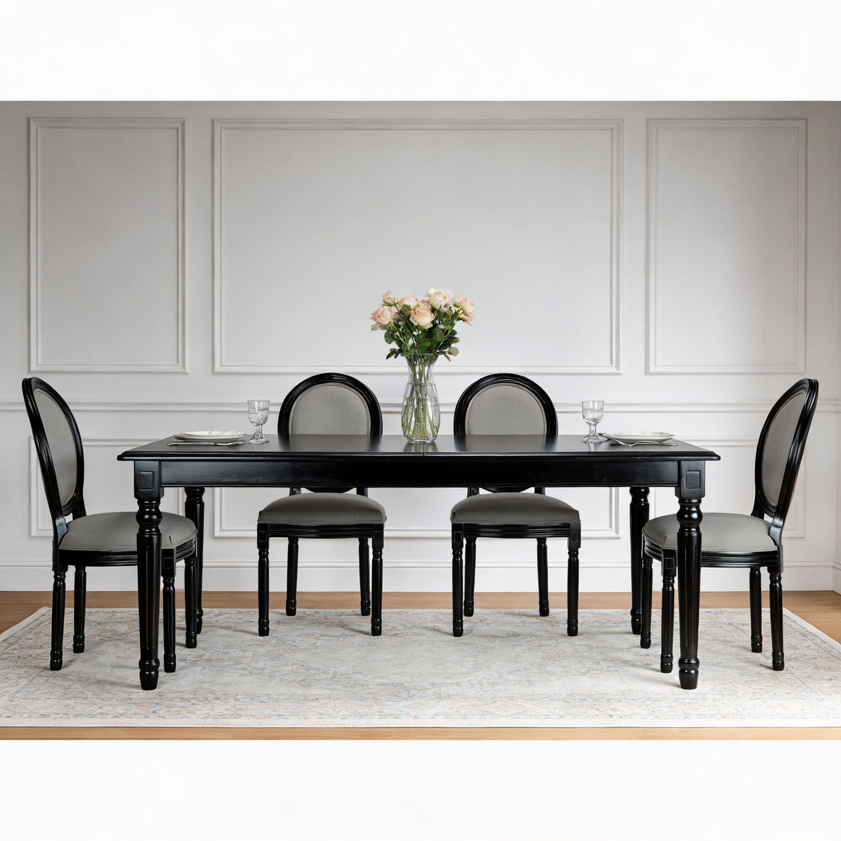 Upholstered & Round Back Dining Chairs (Set of 2)