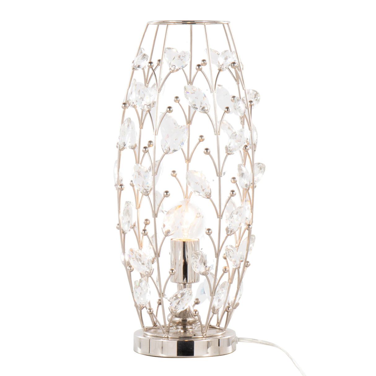 Crystal - Buds Contemporary Uplight Lamp - Nickel