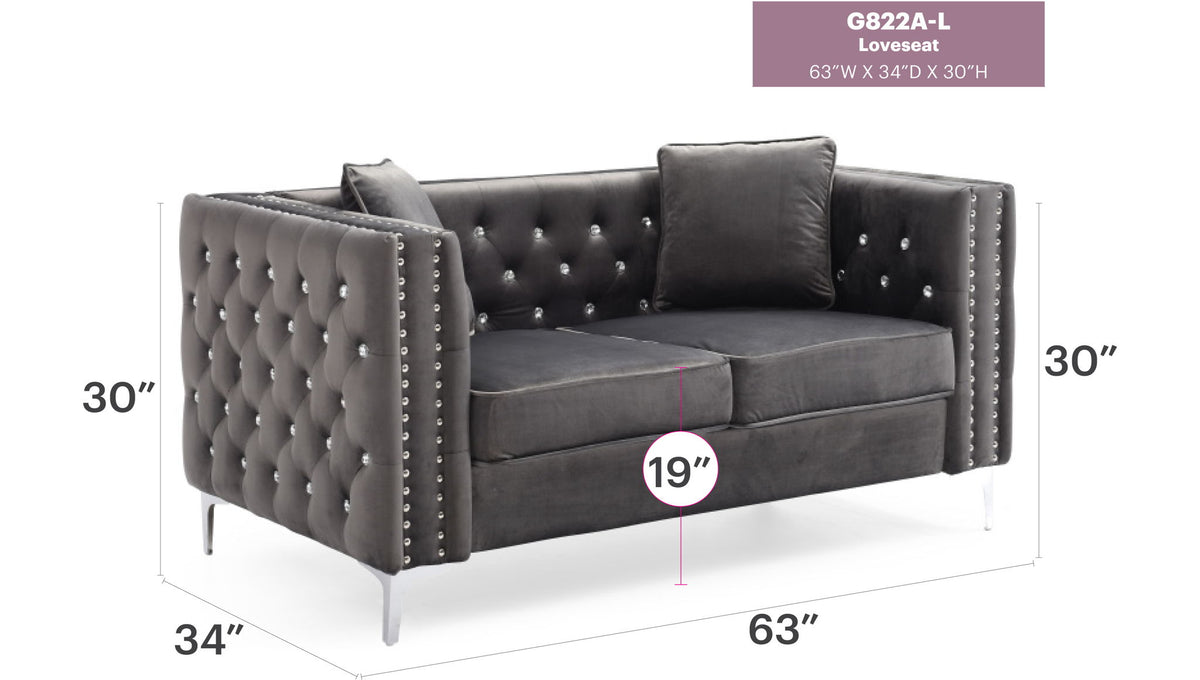 Elegant Track Arm Loveseat