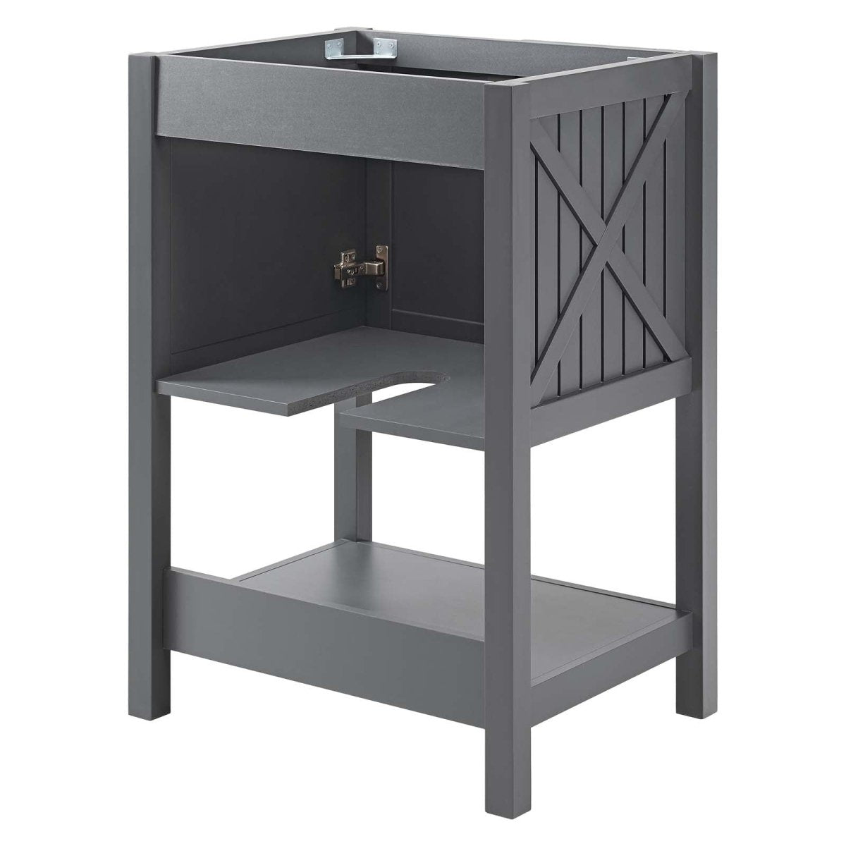 23" Gray Rustic Modern Bathroom Vanity Cabinet – Slatted Design - Bathroom Fixtures - Alpine Outlets