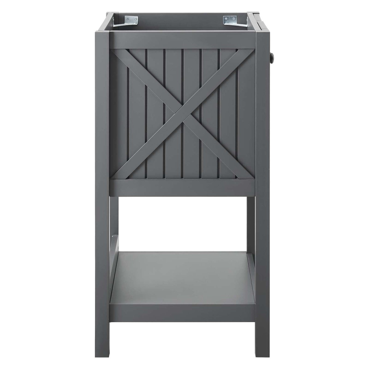 23" Gray Rustic Modern Bathroom Vanity Cabinet – Slatted Design - Bathroom Fixtures - Alpine Outlets
