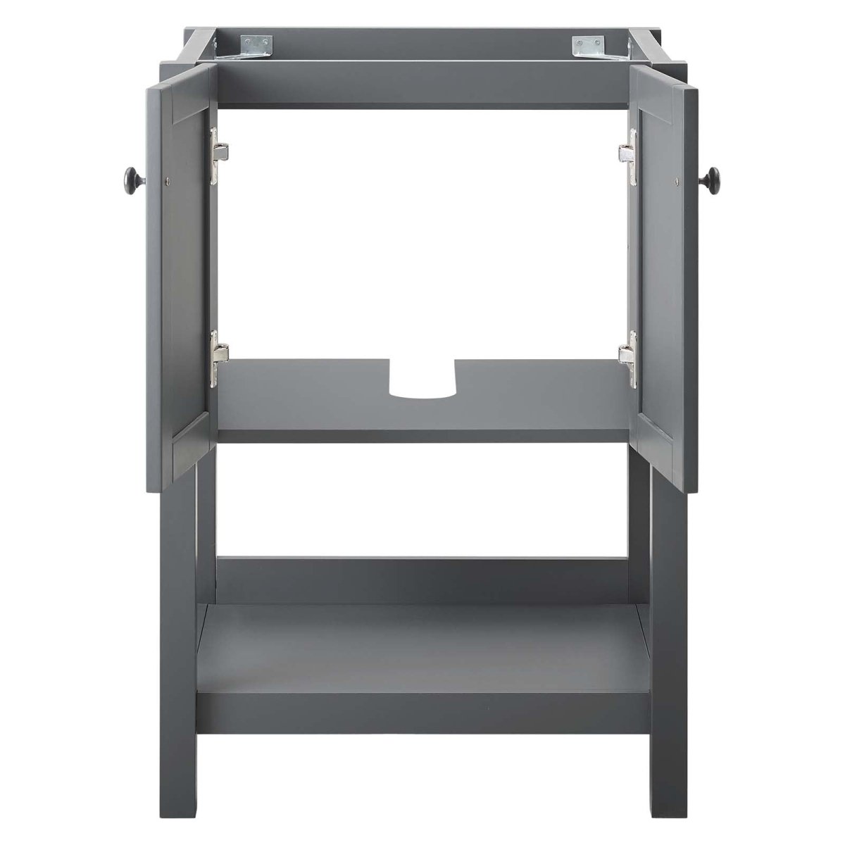 23" Gray Rustic Modern Bathroom Vanity Cabinet – Slatted Design - Bathroom Fixtures - Alpine Outlets