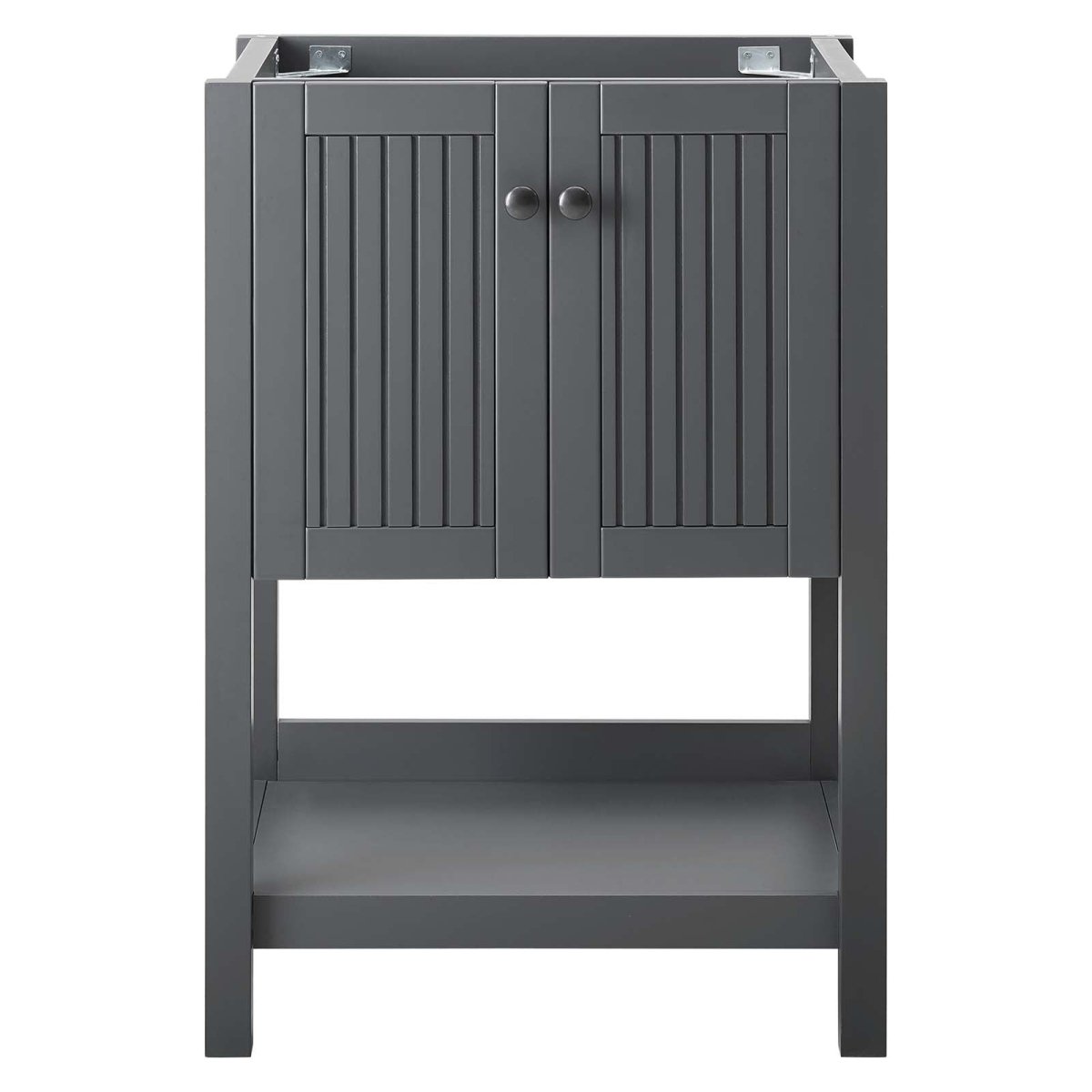 23" Gray Rustic Modern Bathroom Vanity Cabinet – Slatted Design - Bathroom Fixtures - Alpine Outlets