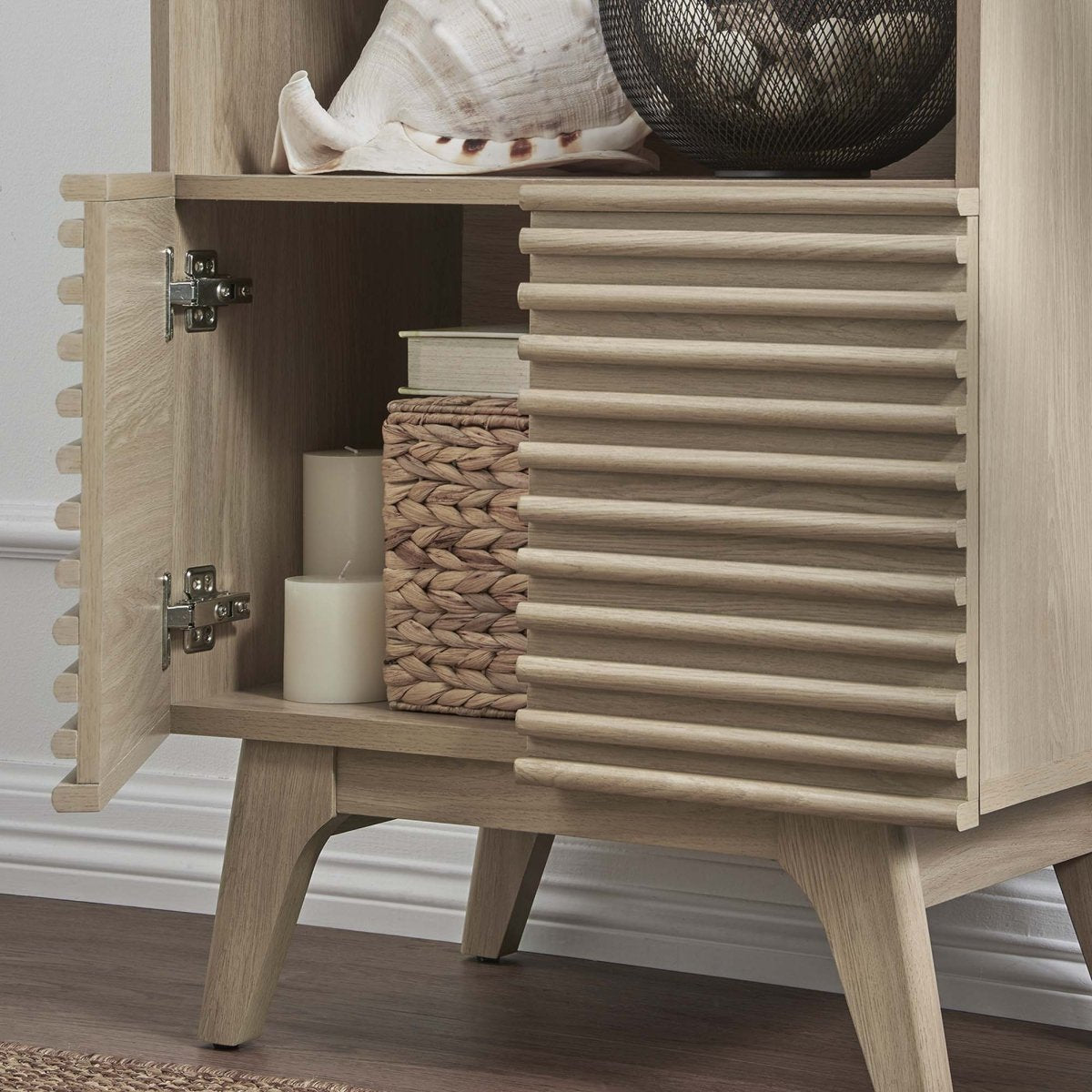 23" Mid - Century Modern Display Cabinet and Bookshelf - Bookcases available at Alpine Outlets in Denver