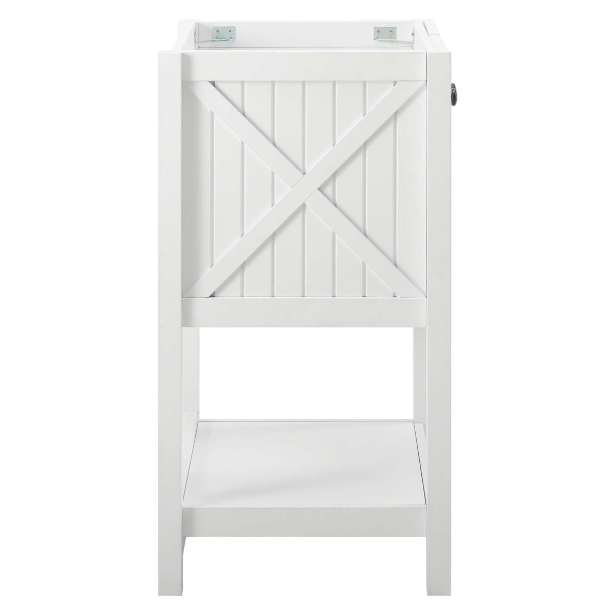 23" White Rustic Modern Bathroom Vanity Cabinet – Slatted Design - Bathroom Fixtures - Alpine Outlets