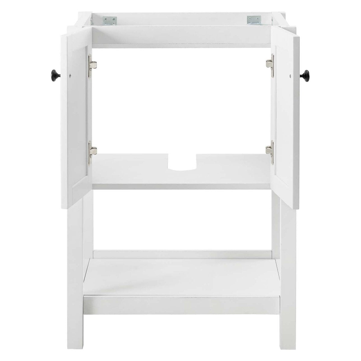 23" White Rustic Modern Bathroom Vanity Cabinet – Slatted Design - Bathroom Fixtures - Alpine Outlets