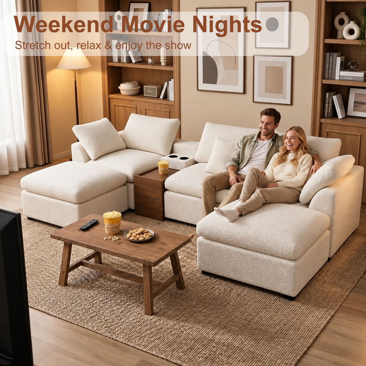 Modular Cloud Couch With Storage Console