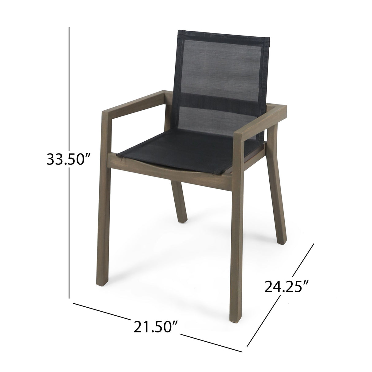 Belfast - Outdoor Dining Chair (Set of 2) With Mesh And Frame - Gray