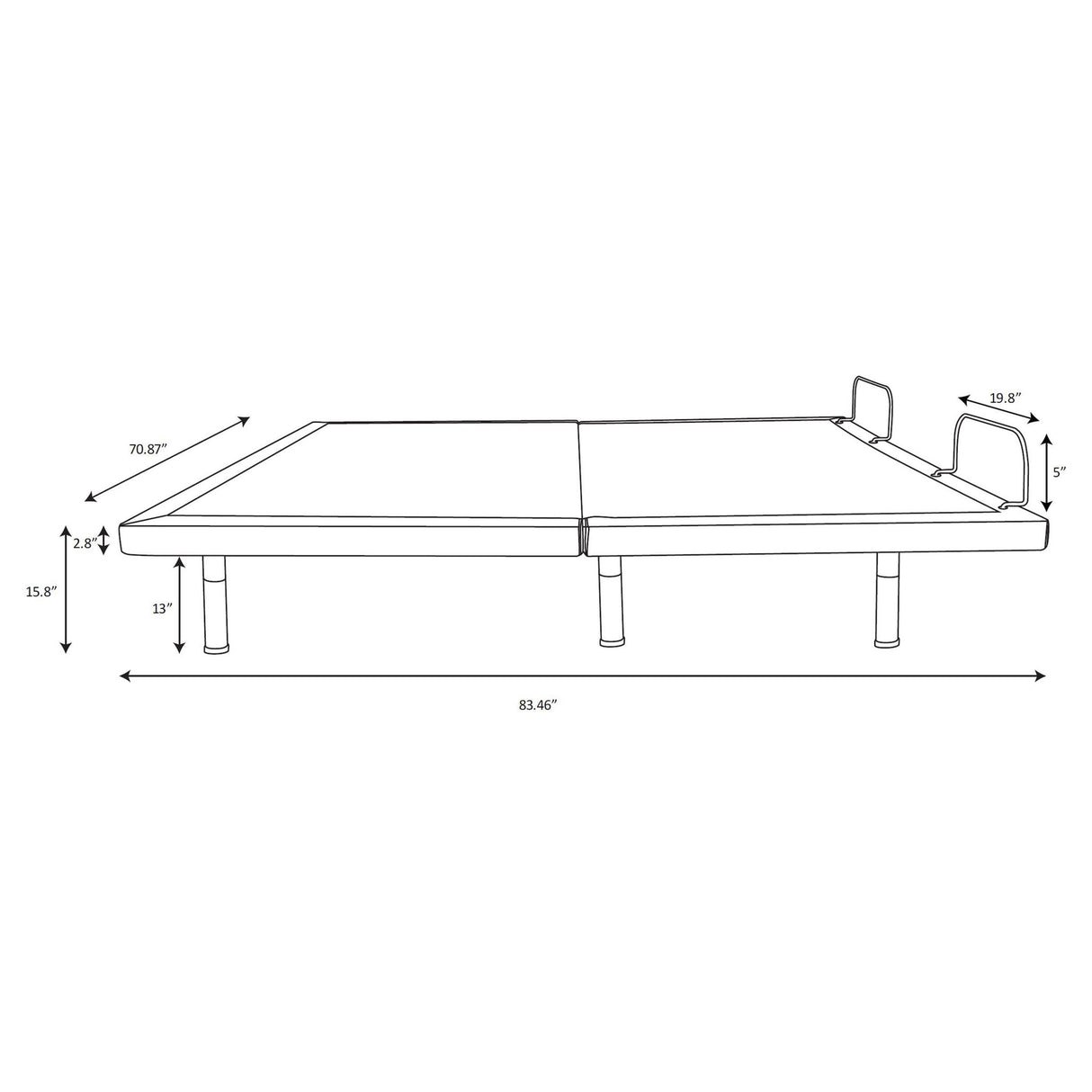 Kelven - Adjustable Bed Base With Wireless Remote And Dual Massage Motors