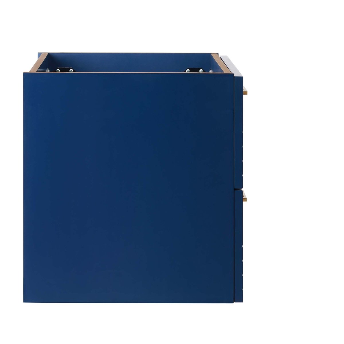 24" Blue Modern Wall-Mount Bathroom Vanity – Gold Hardware - Bathroom Fixtures - Alpine Outlets