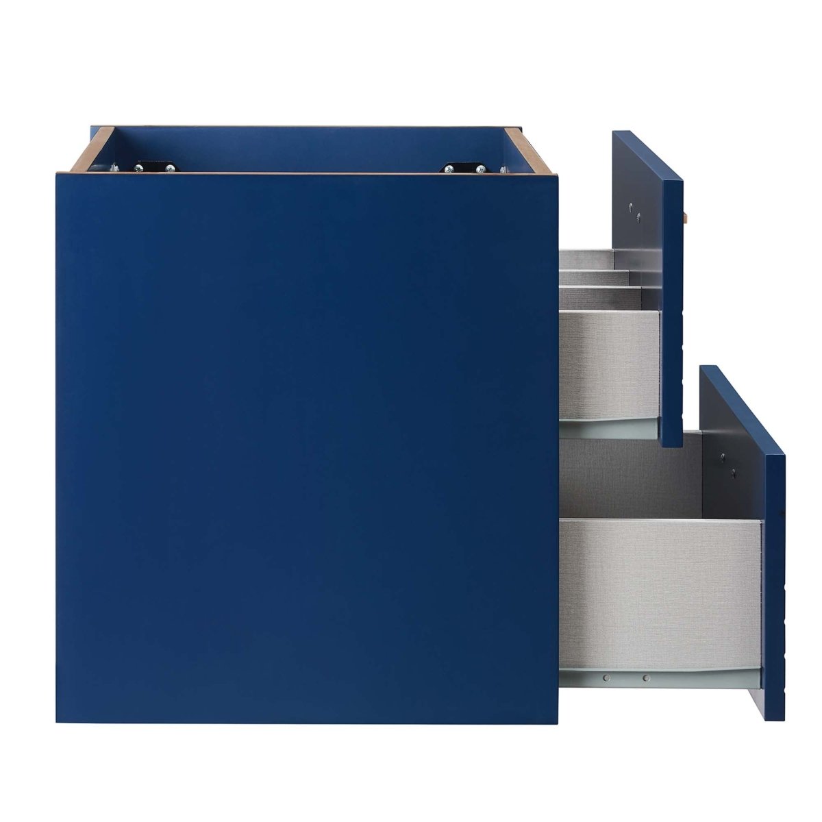 24" Blue Modern Wall-Mount Bathroom Vanity – Gold Hardware - Bathroom Fixtures - Alpine Outlets
