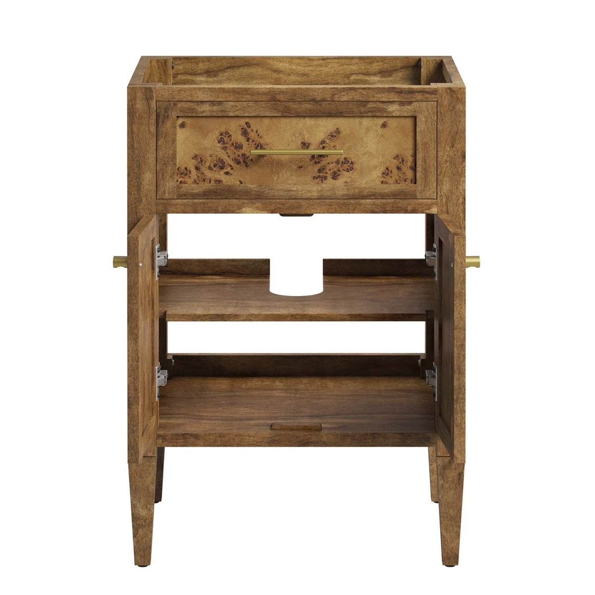 24" Brown Wood Bathroom Vanity Cabinet (Sink Basin Not Included) - Bathroom Fixtures - Alpine Outlets