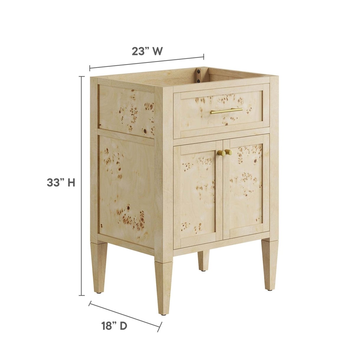24" Burgundy Wood Bathroom Vanity Cabinet (Sink Basin Not Included) - Bathroom Fixtures - Alpine Outlets