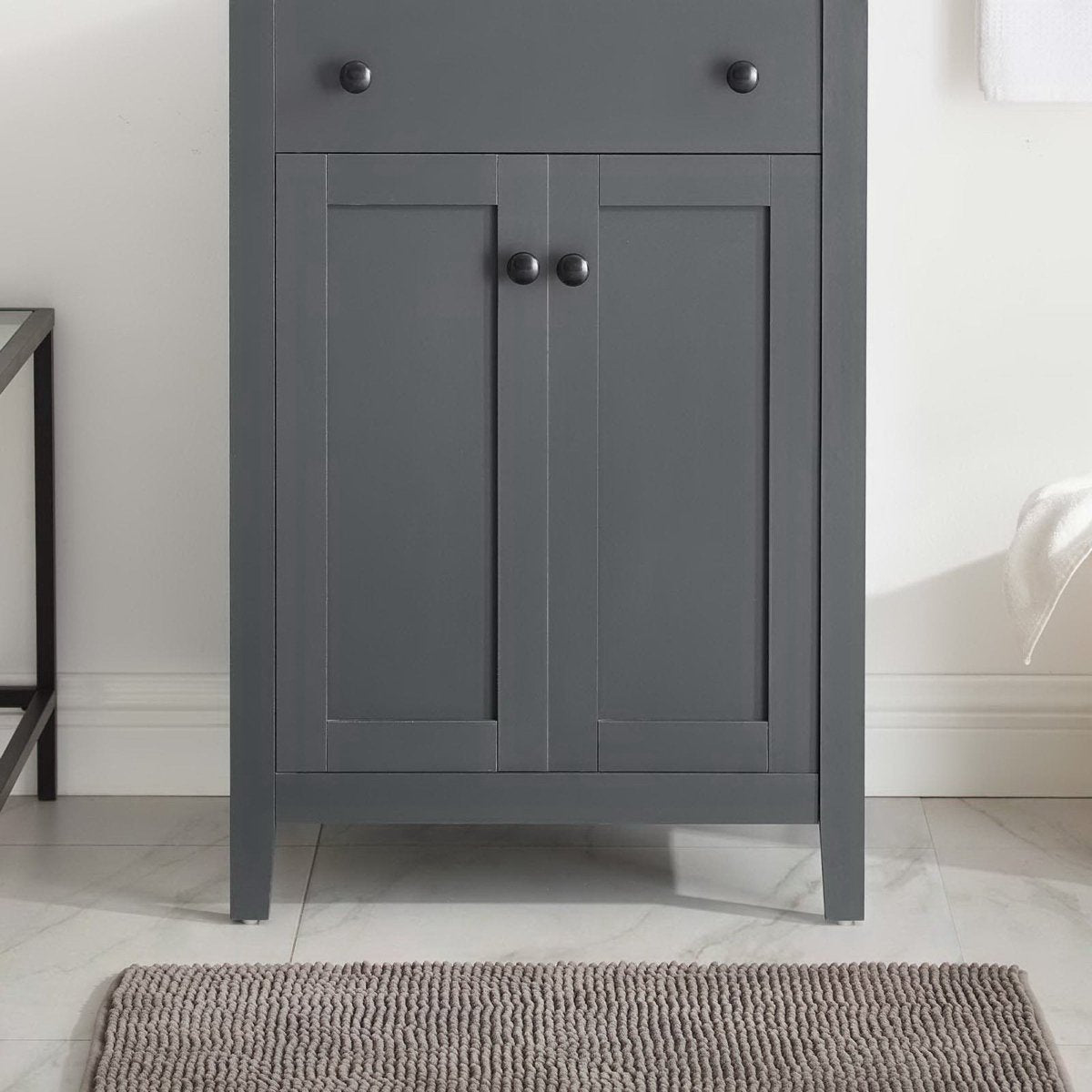 24" Gray Bathroom Vanity Cabinet with Soft-Close Doors - Bathroom Fixtures - Alpine Outlets