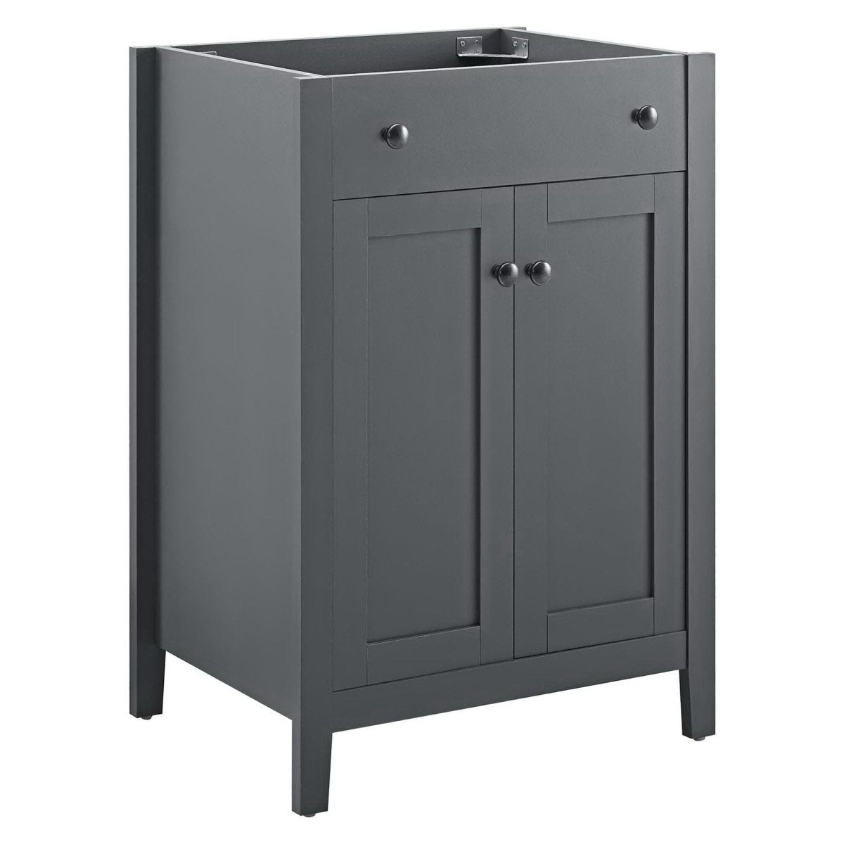 24" Gray Bathroom Vanity Cabinet with Soft-Close Doors - Bathroom Fixtures - Alpine Outlets