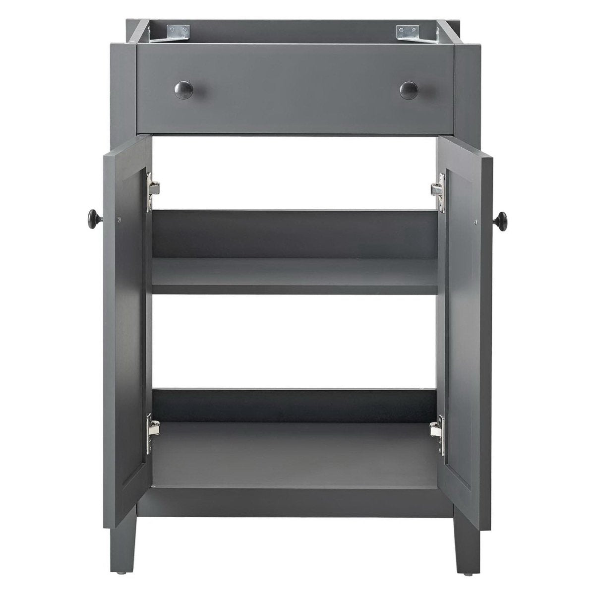 24" Gray Bathroom Vanity Cabinet with Soft-Close Doors - Bathroom Fixtures - Alpine Outlets