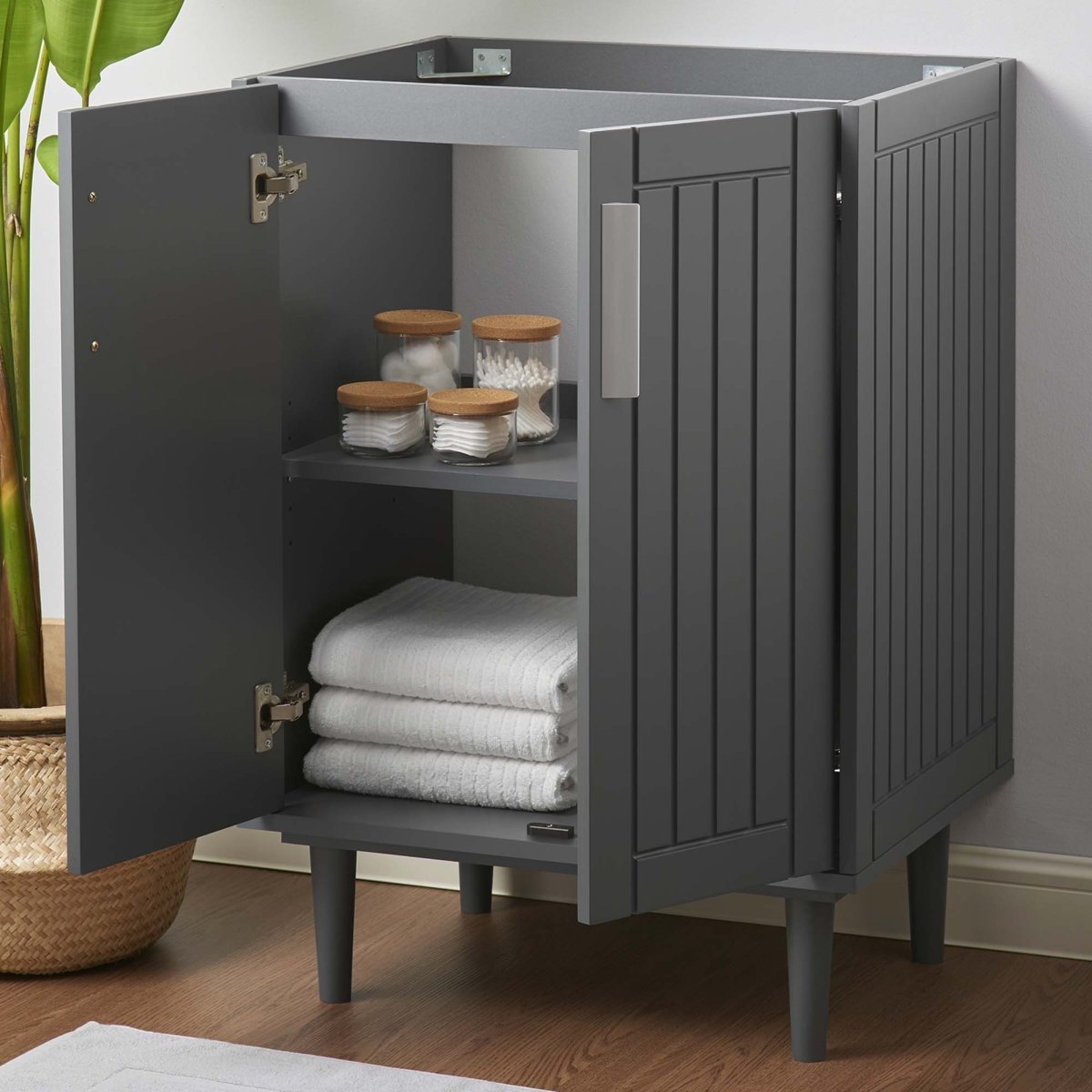 24" Gray Modern Bathroom Vanity Cabinet β Wood MDF - Bathroom Fixtures - Alpine Outlets