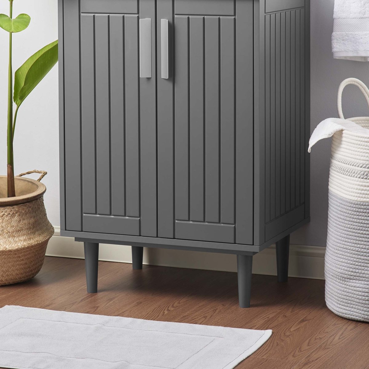 24" Gray Modern Bathroom Vanity Cabinet β Wood MDF - Bathroom Fixtures - Alpine Outlets