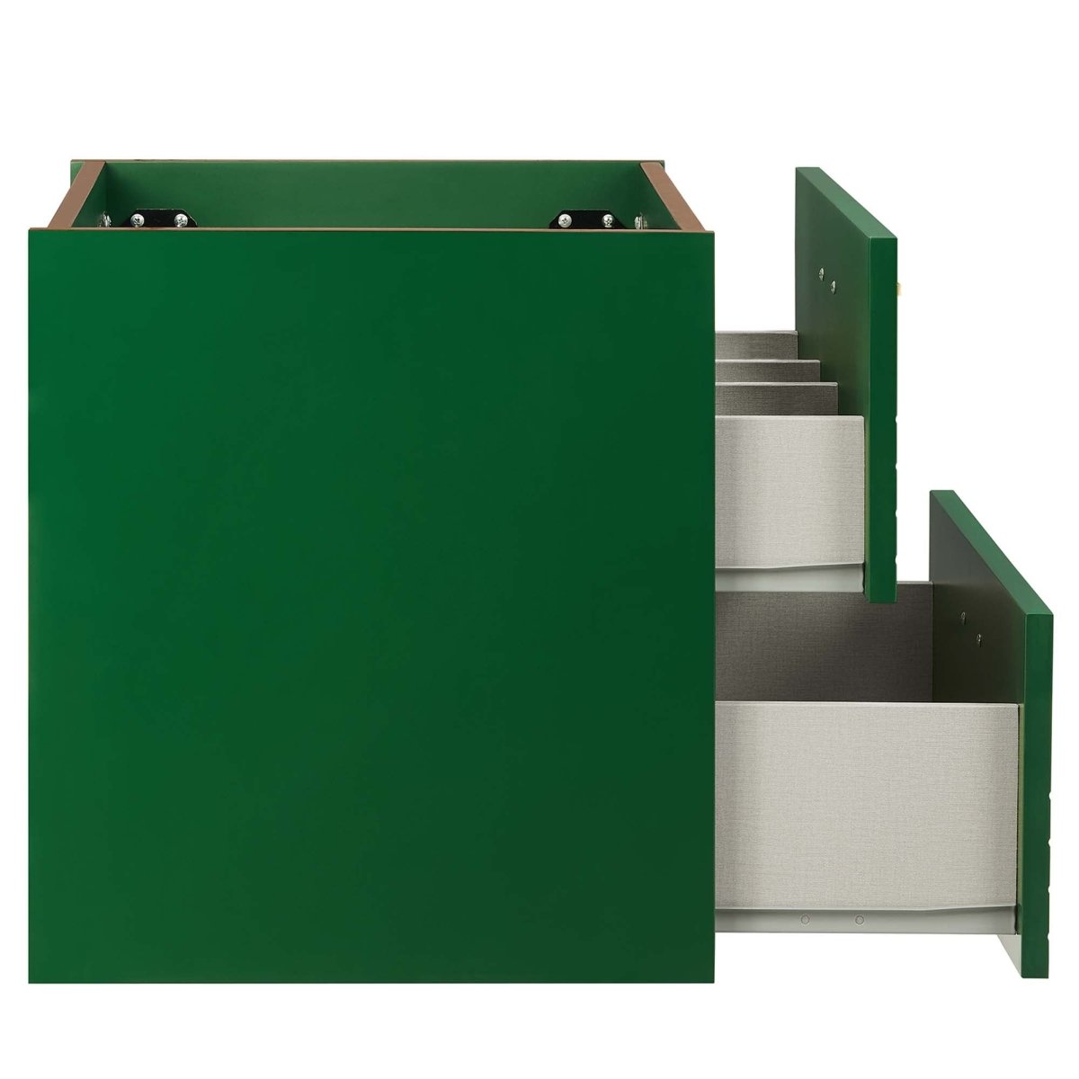 24" Green Modern Wall-Mount Bathroom Vanity – Gold Hardware - Bathroom Fixtures - Alpine Outlets
