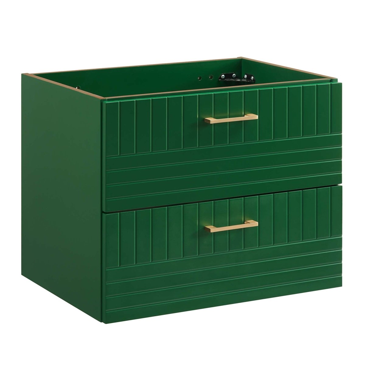 24" Green Modern Wall-Mount Bathroom Vanity – Gold Hardware - Bathroom Fixtures - Alpine Outlets