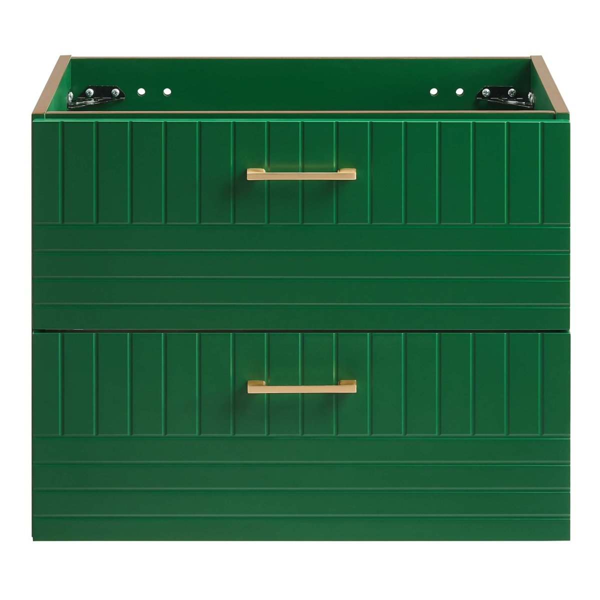 24" Green Modern Wall-Mount Bathroom Vanity – Gold Hardware - Bathroom Fixtures - Alpine Outlets