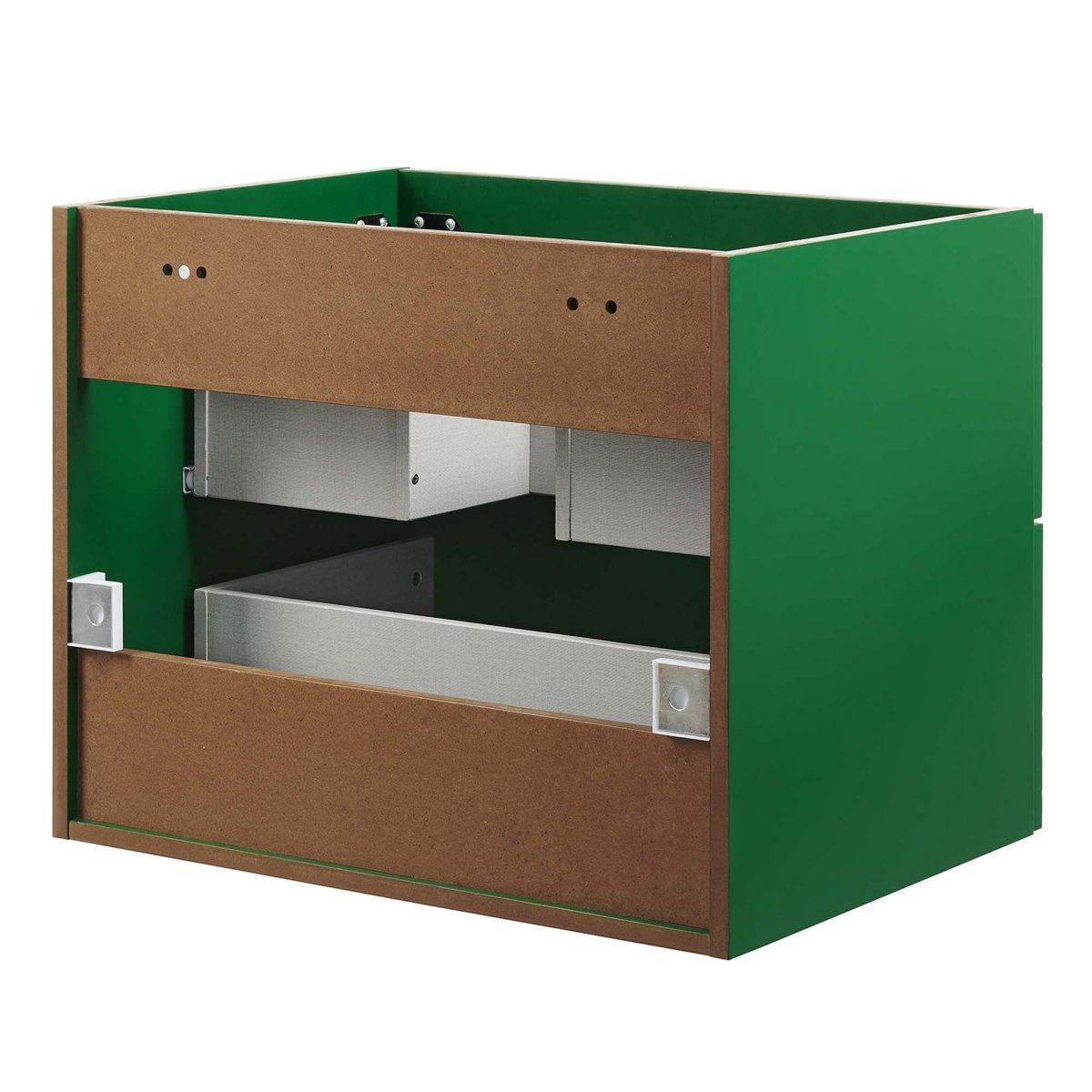 24" Green Modern Wall-Mount Bathroom Vanity – Gold Hardware - Bathroom Fixtures - Alpine Outlets