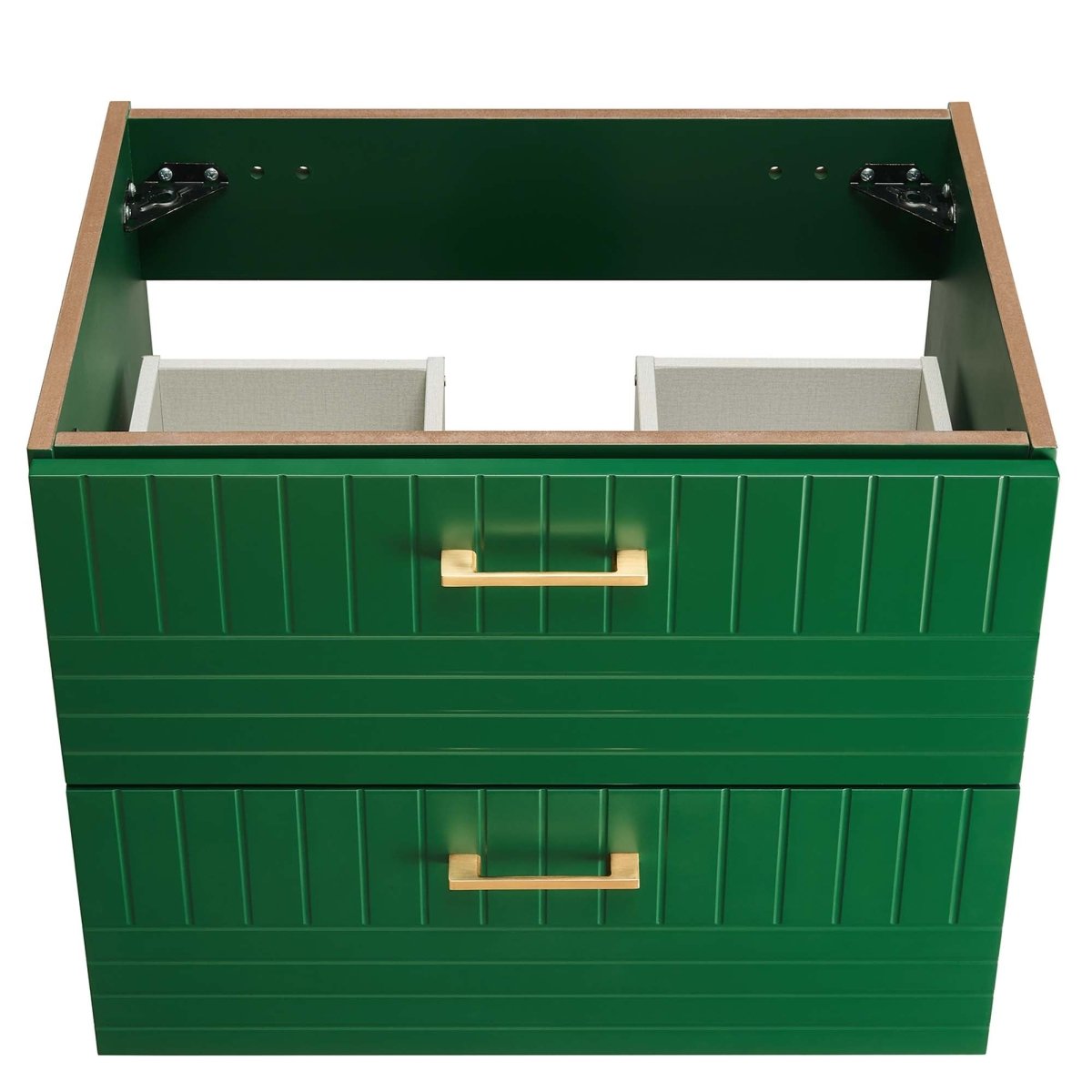 24" Green Modern Wall-Mount Bathroom Vanity – Gold Hardware - Bathroom Fixtures - Alpine Outlets