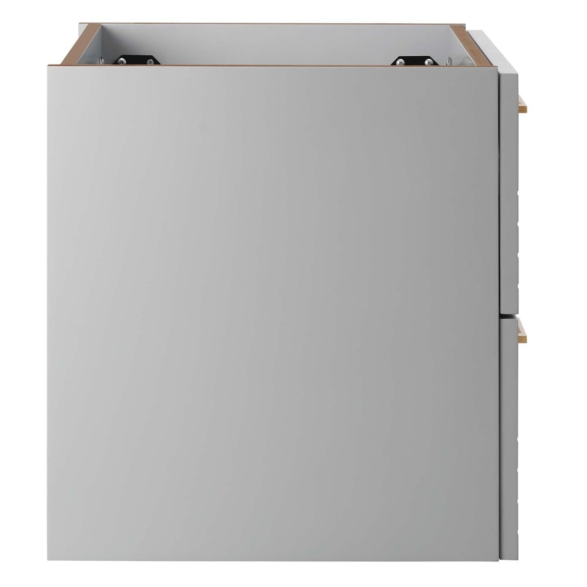 24" Light Gray Modern Wall-Mount Bathroom Vanity – Gold Hardware - Bathroom Fixtures - Alpine Outlets