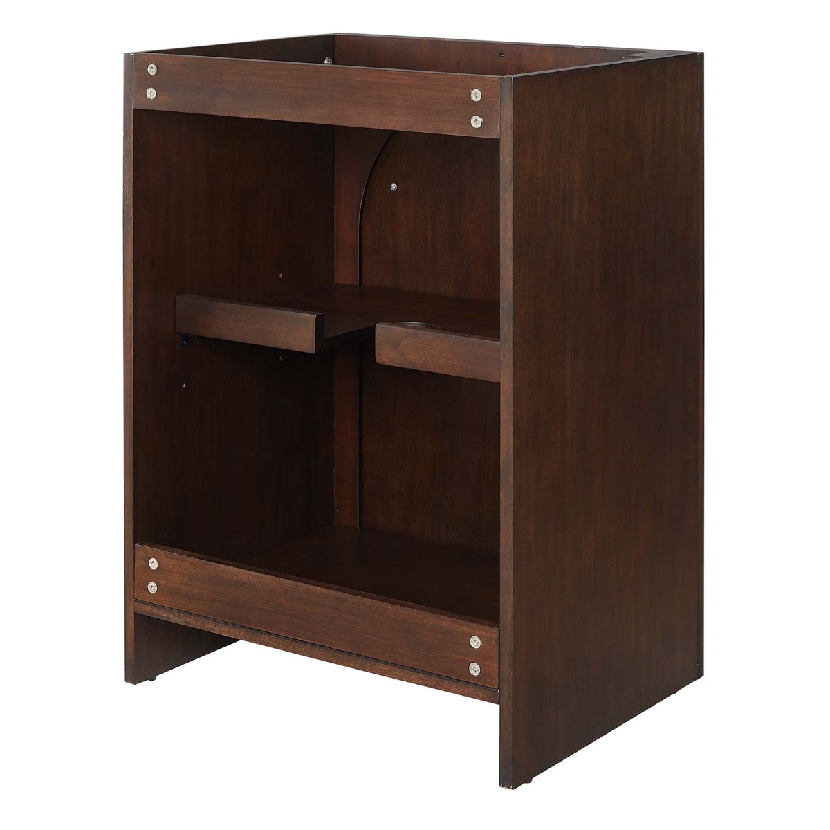 24" Walnut Bathroom Vanity Cabinet – MDF and Mango Wood Veneer - Bathroom Fixtures - Alpine Outlets