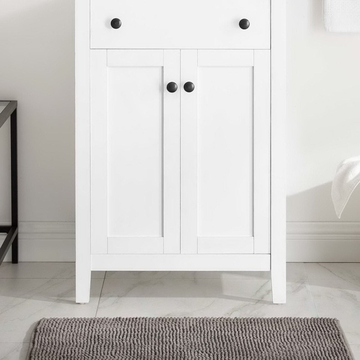 24" White Bathroom Vanity Cabinet with Soft-Close Doors - Bathroom Fixtures - Alpine Outlets