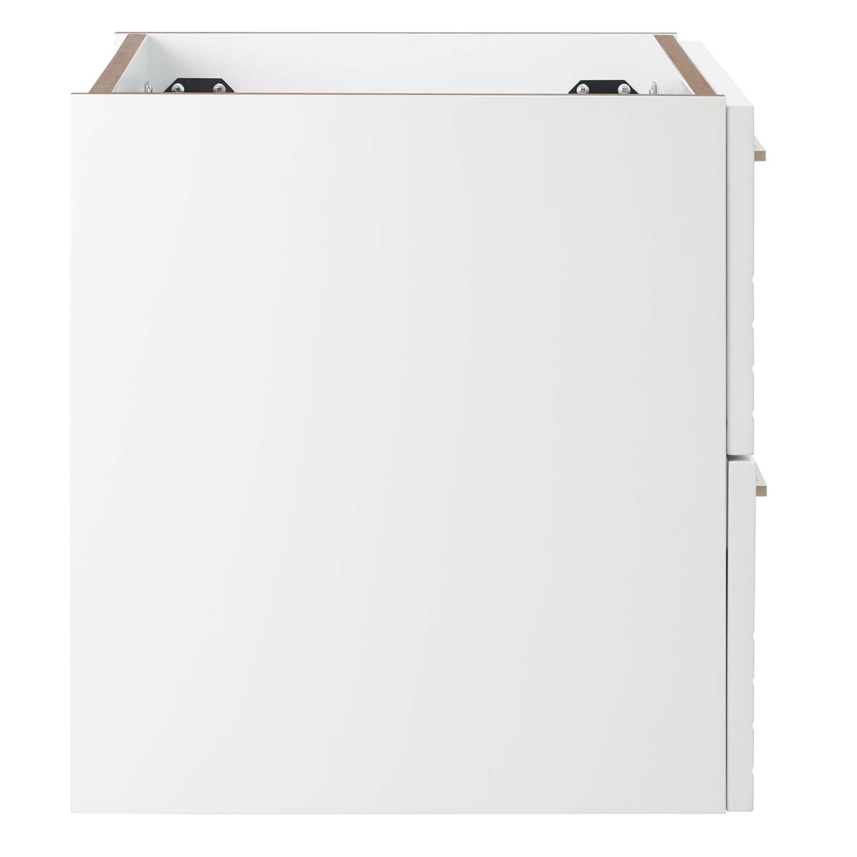 24" White Modern Wall-Mount Bathroom Vanity – Gold Hardware - Bathroom Fixtures - Alpine Outlets
