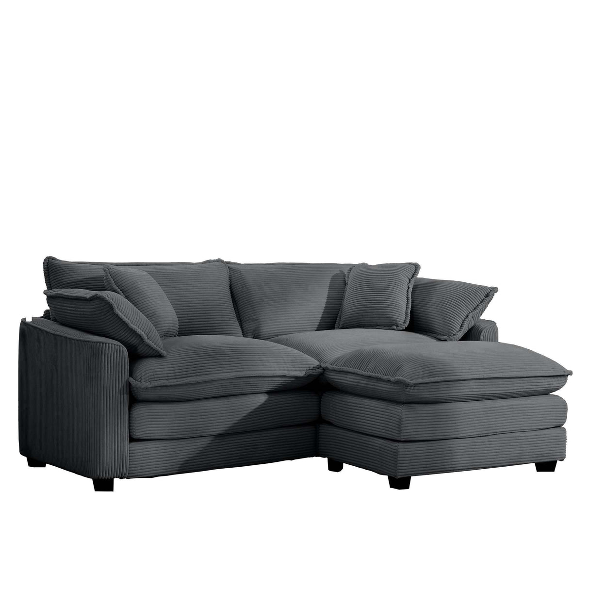 Modular Oversized Cushion Sofa With Ottoman, Low Back, Deep Seating Sofa Set