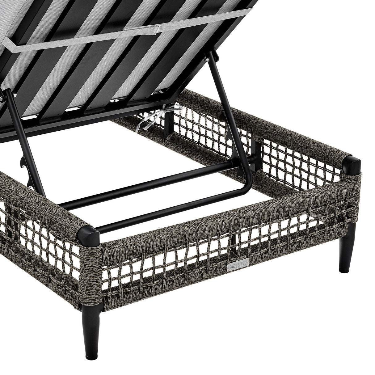 Alegria - Outdoor Patio Adjustable Chaise Lounge Chair In Aluminum With Gray Rope And Cushions