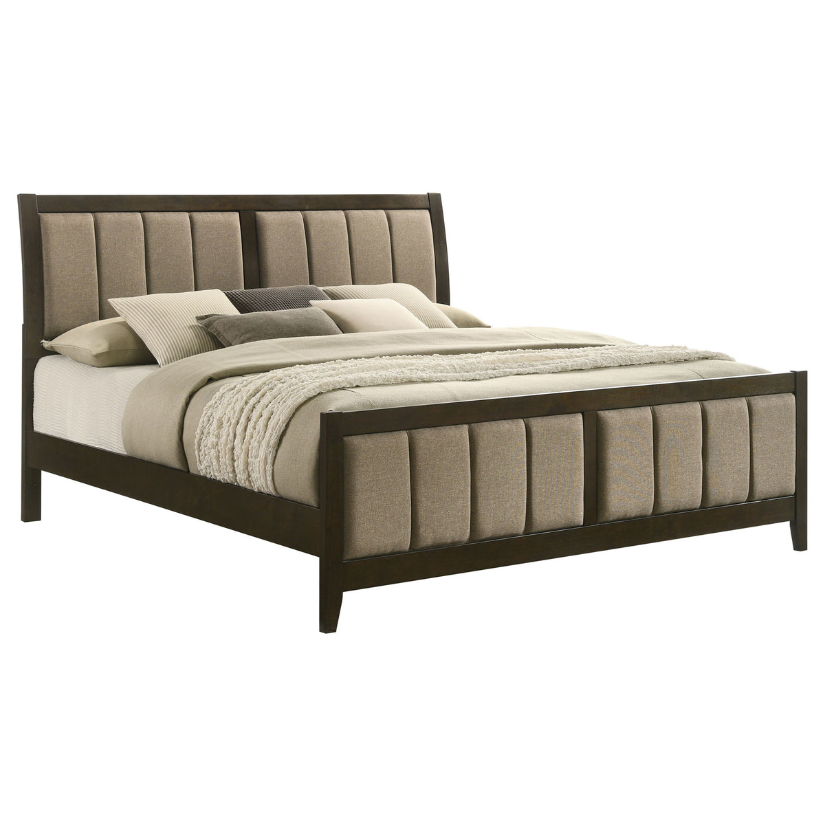 Clement - Panel Bed With Vertical Channel Tufting