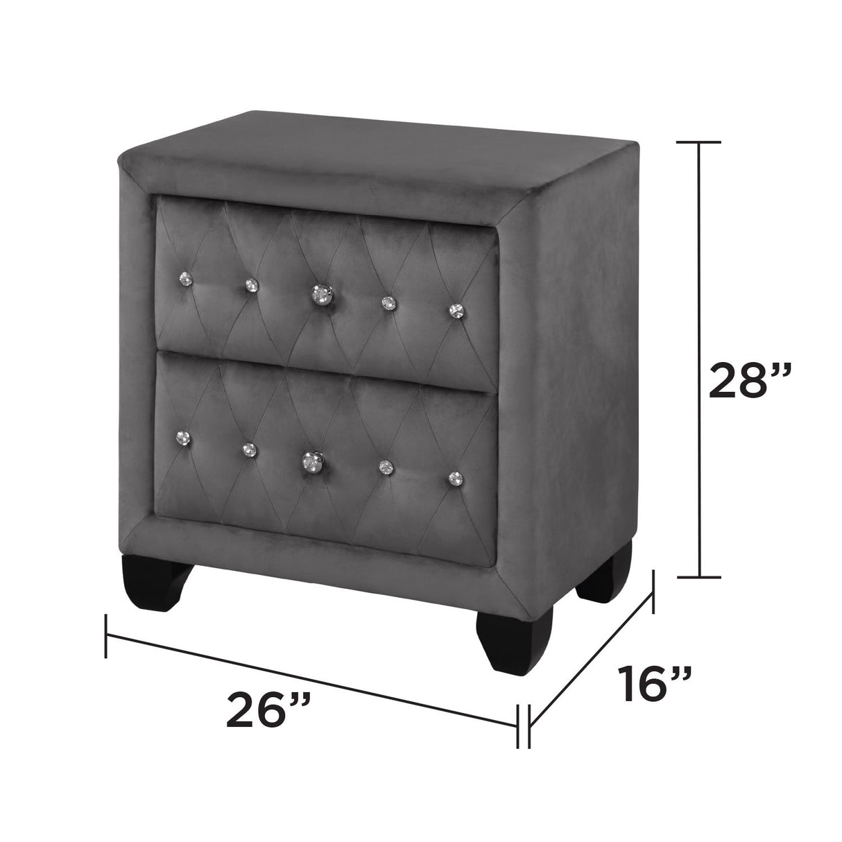 Hazel - 5 Piece Queen Tufted Bedroom Set - Gray