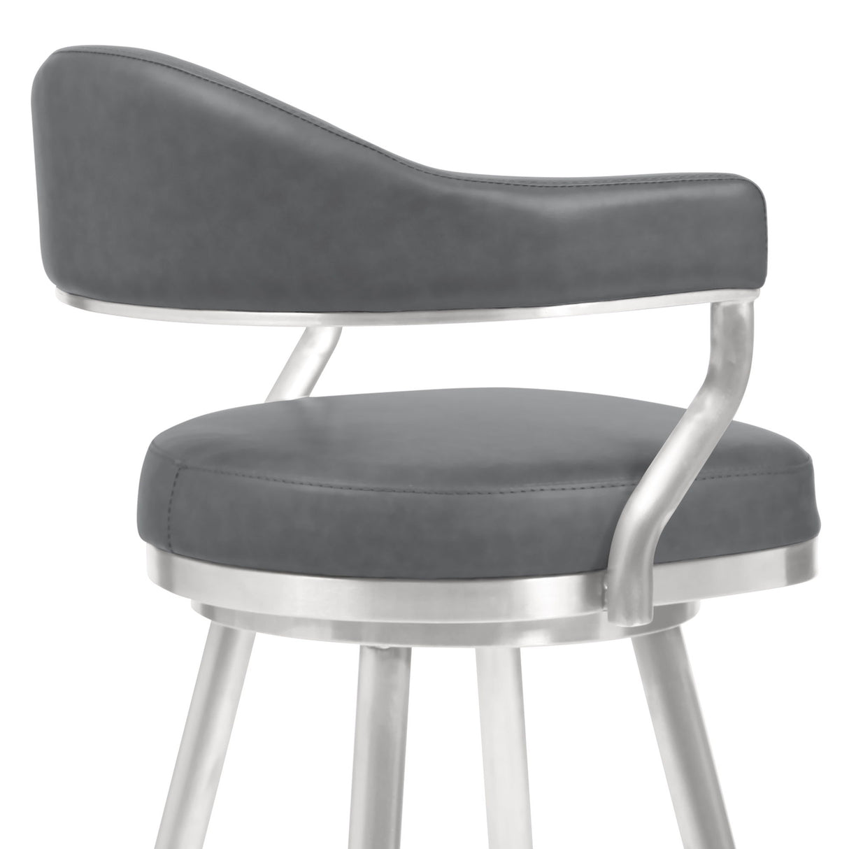 Justin - 26" Counter Height Swivel Vintage Bar Stool - Gray / Brushed