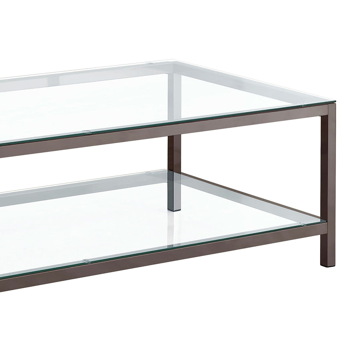 Natasha - 1 Shelf Coffee Table - Nickel
