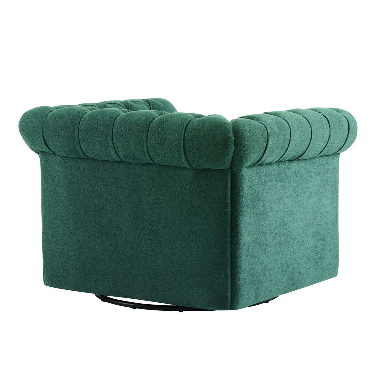 Chesterfield Swivel Club Chair With 360 Degree Rotation - Dark Green